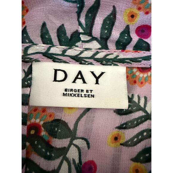 DAY Birger et Mikkelsen | Amethyst Purple Floral Chiffon Faux Wrap Dress Size 10 - Picture 6 of 10